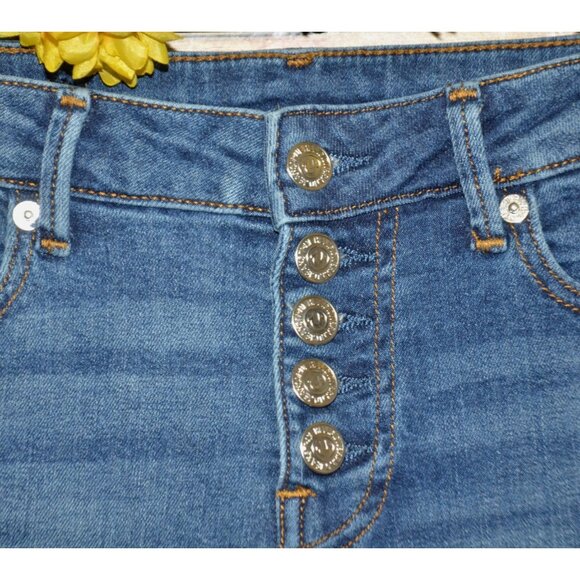 True Religion Becca Mid Rise Bootcut Blue Jeans Slim 25 Button Fly Cowgirl - Picture 3 of 12